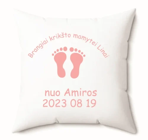 Pagalvė Krikšto mamai rožinė
