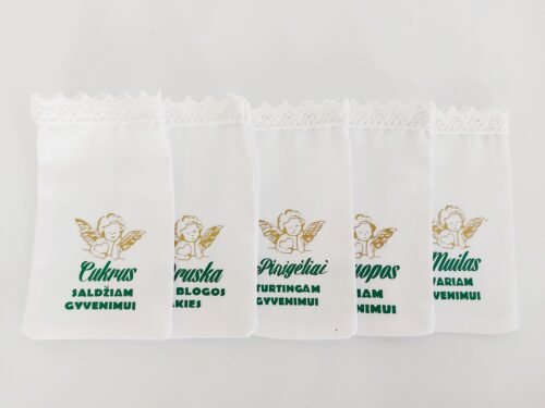 Krikšto maišeliai su auksiniu angeliuku nr.12