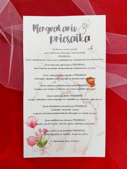 Mergvakario priesaika Nr.3